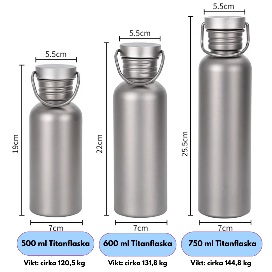 TitanHydro – Lättviktig Titanvattenflaska för Camping, Vandring och Utomhusäventyr